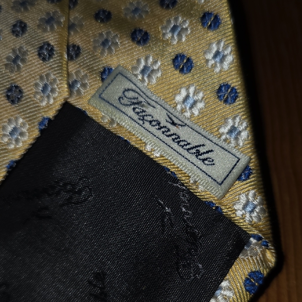 Faconnable Yellow and Blue Men's Tie